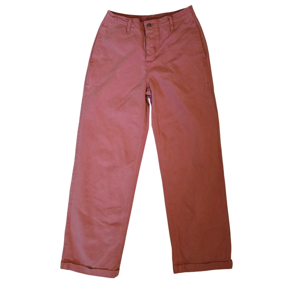 Free People Women Terracotta Rose Clay High Waisted Wide Leg Trouser Pants Sz 25